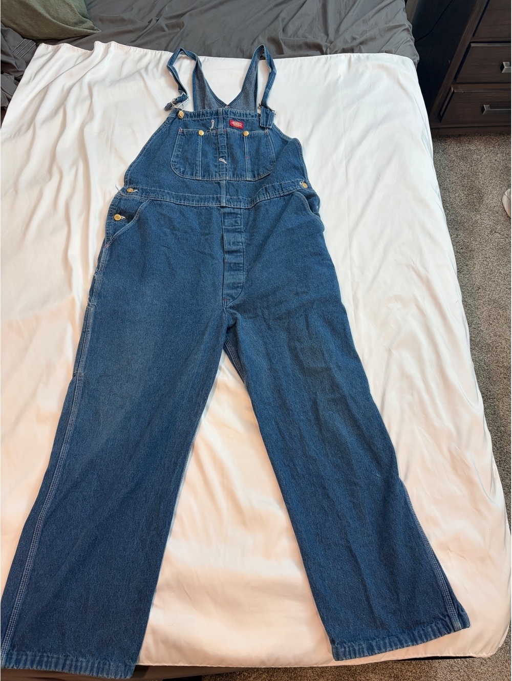 Dickies Classic Blue Denim Overalls Size 42x32